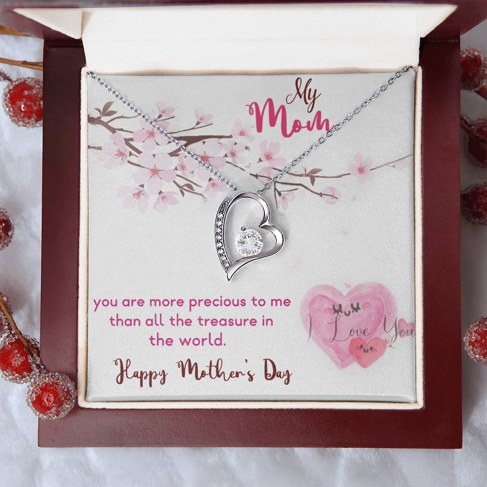 My Mom Happy Mother's Day 925 Sterling Silver Pendant 1 Forever Love Necklace