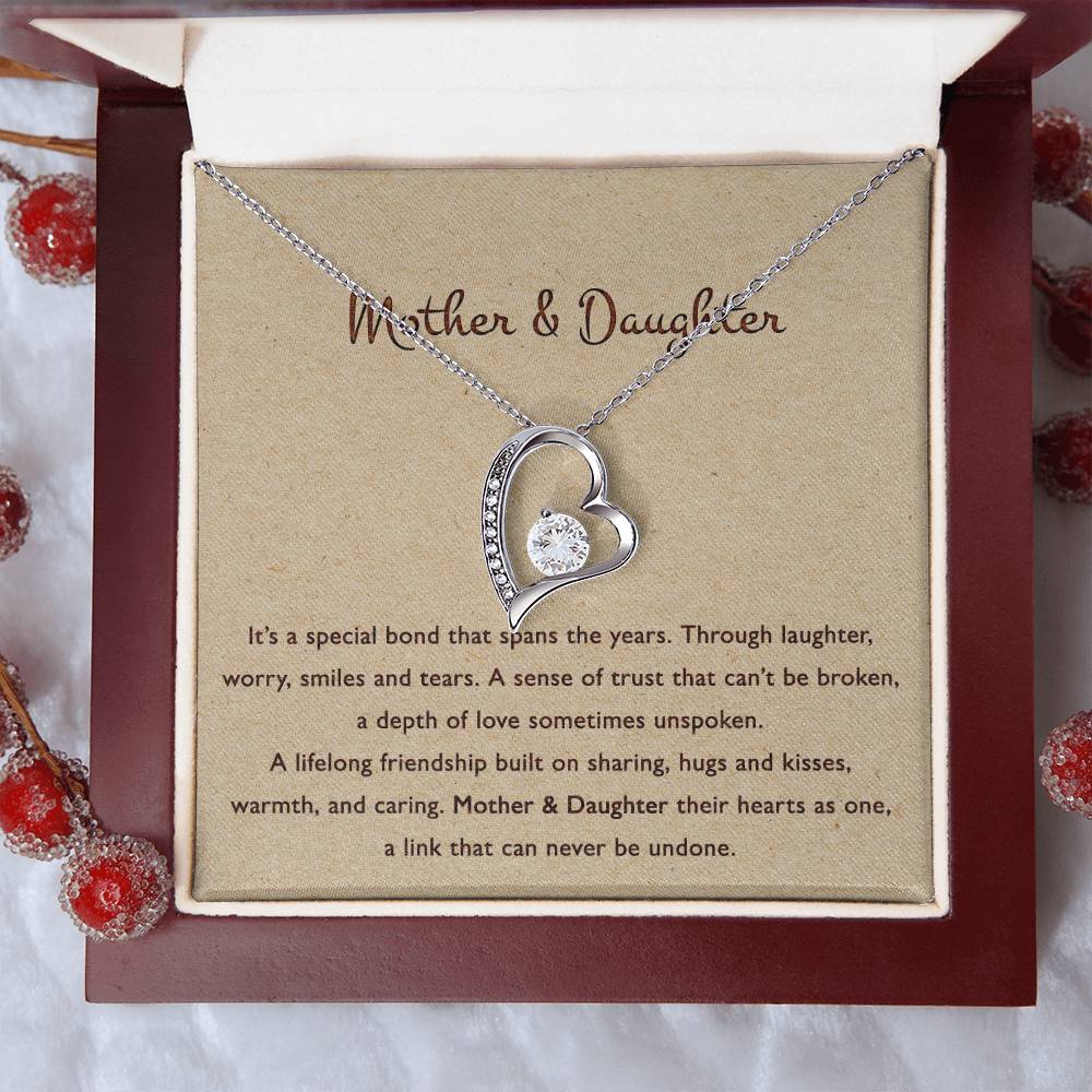 To My Daughter I Love You Forever Love Necklace Mother's Day - Mother To Daughter Birthday Gift - Gifts To Daughter From Mom Forever Love Necklace