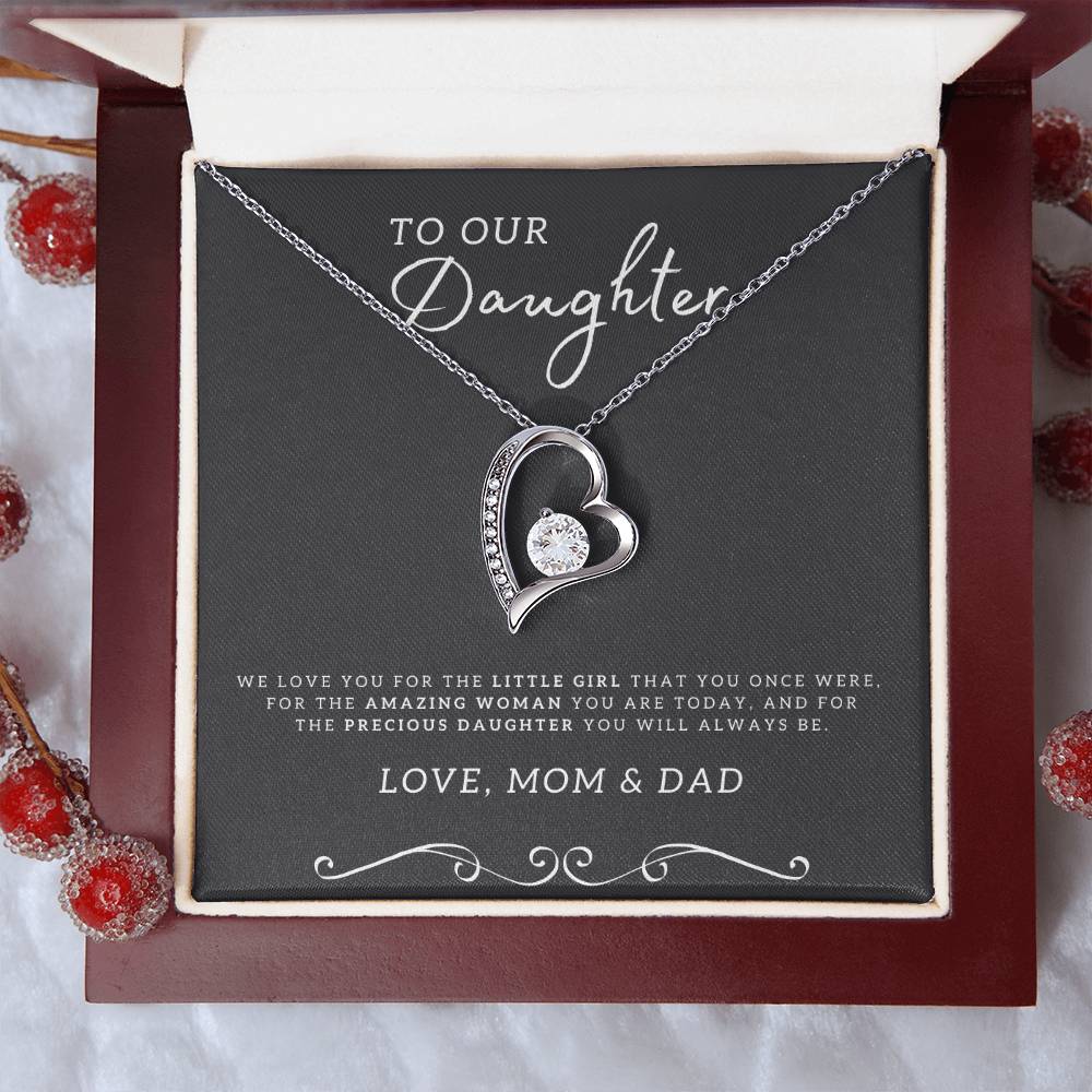 Dear Daughter Necklace - Daughter Mother's Day Gift - To My Daughter Necklace From Mom Dad Forever Love Necklace