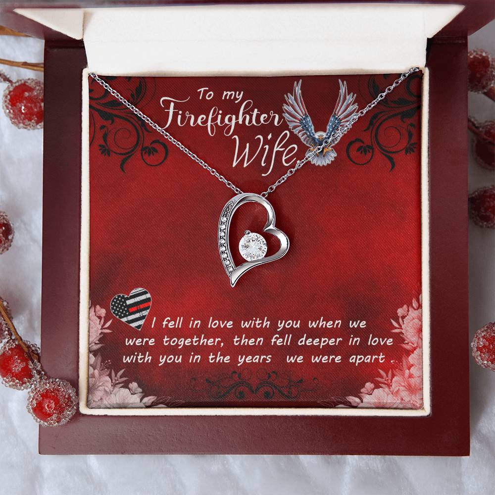 To My Firefighter Wife Necklace Forever Love Necklace