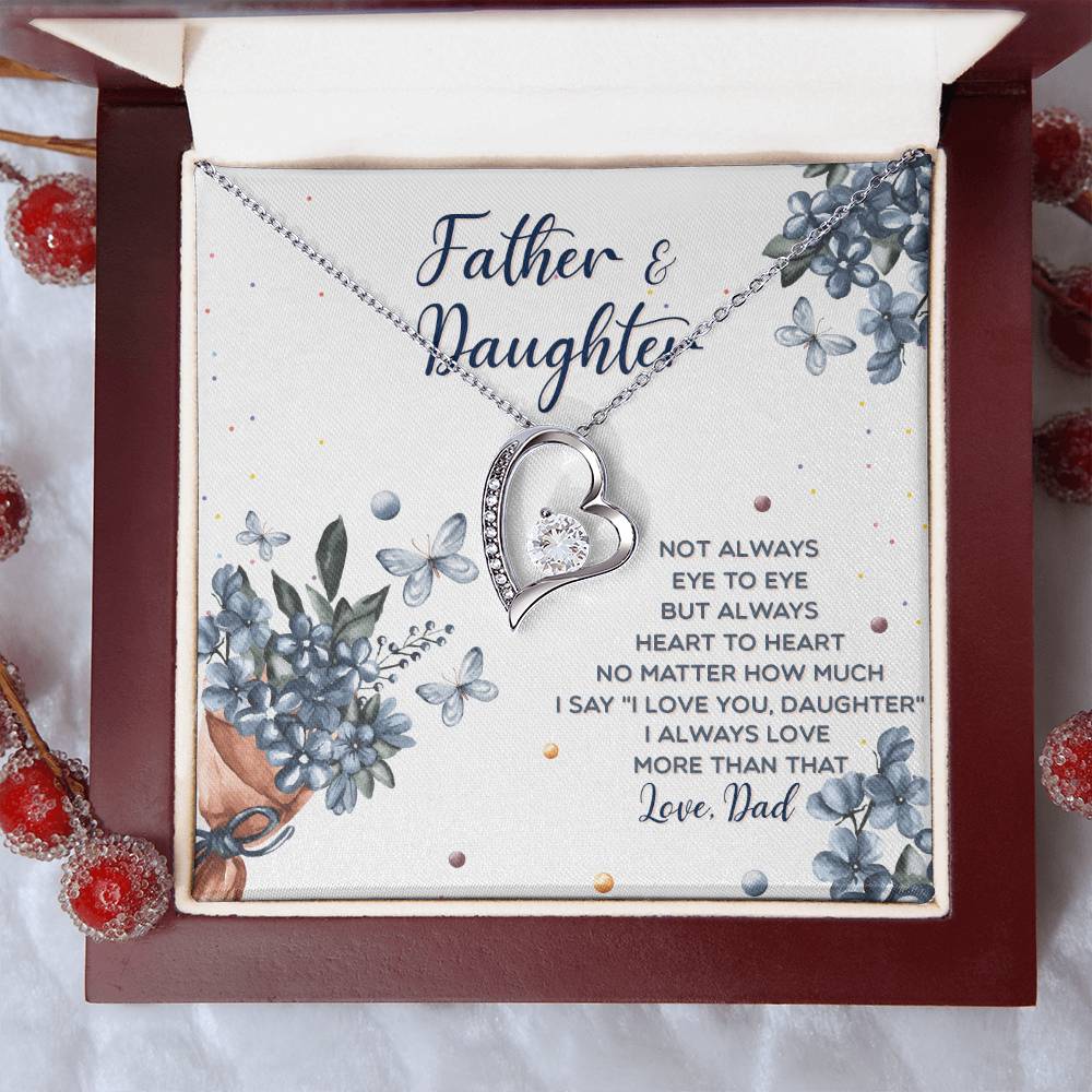Interlocking Hearts Father And Daughter Gift For Daughter From Dad Daughter Father Necklace Daughter Gift From Dad To My Daughter Daughters Birthday Forever Love Necklace