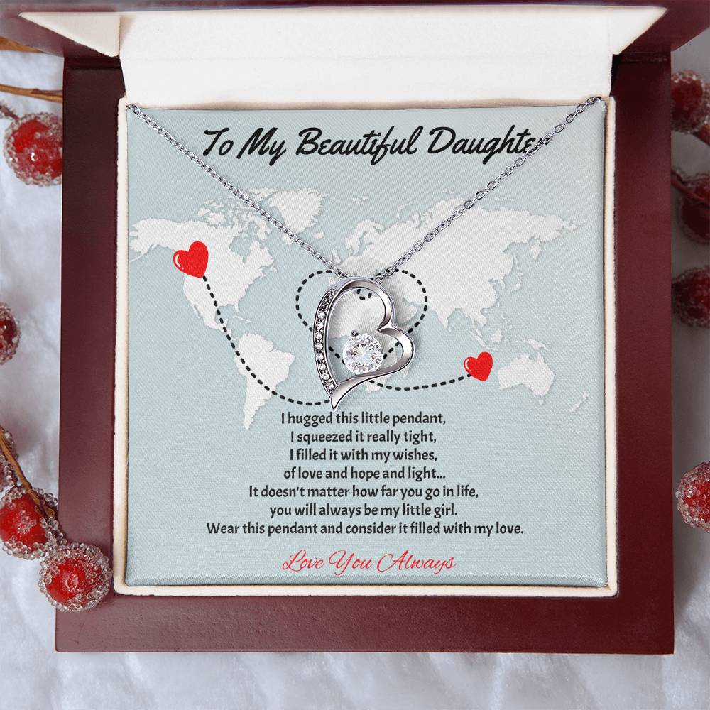 To My Beautiful Daughter Straighten Your Crown Necklace Mom Daughter Necklace Daughter Birthday Gift Daughter Graduation Gift Forever Love Necklace