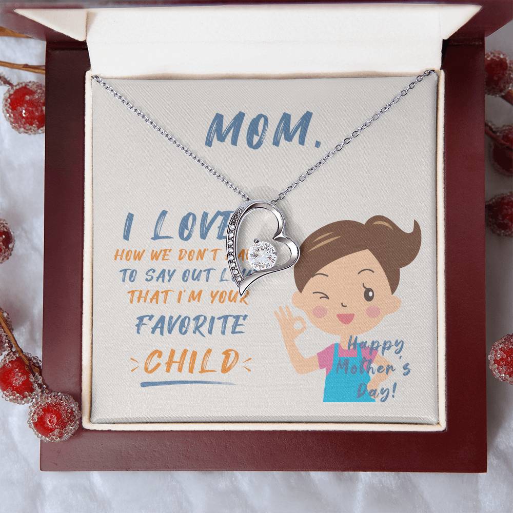 Mom With Message Card 1 Forever Love Necklace
