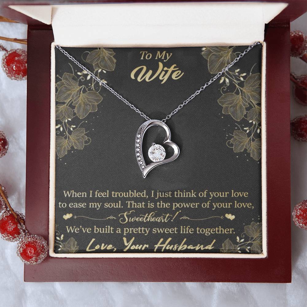 To My Wife - Sweet Life Together - 92.5 Sterling Silver Pendant Forever Love Necklace
