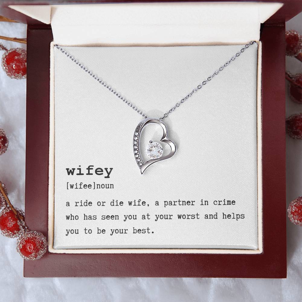 To My Wife - Ride Or Die & Partner In Crime Necklace Forever Love Necklace