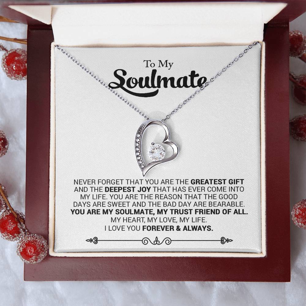 To My Soulmate Gift For Wife Girlfriend 1 Forever Love Necklace