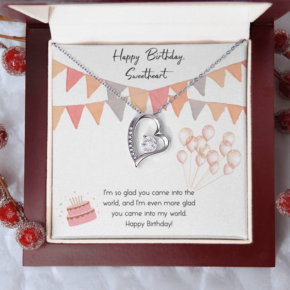 Happy Birthday Sweetheart 1 Forever Love Necklace
