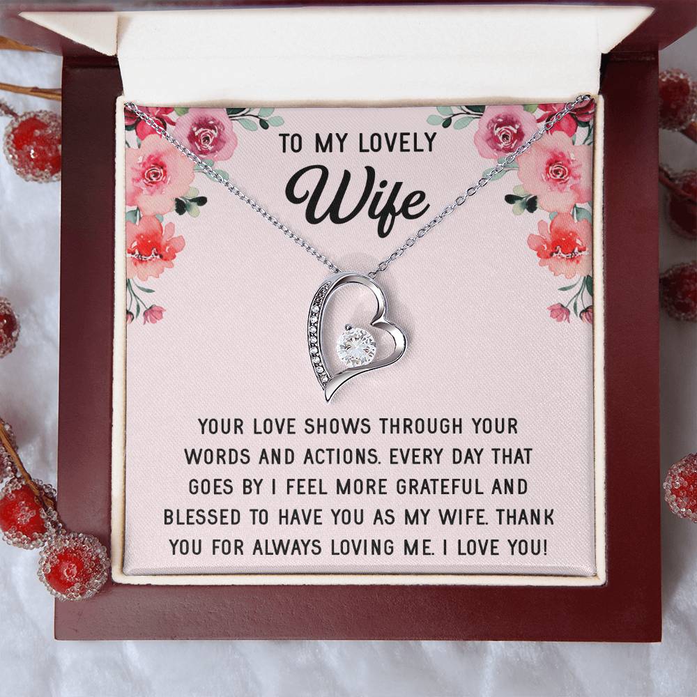 Silver Small Heart Cubic Zirconia Pendant Necklace Gift For Wife Sentimental Gifts For Mothers Day Gift For Wife Wife Anniversary Birthday Forever Love Necklace