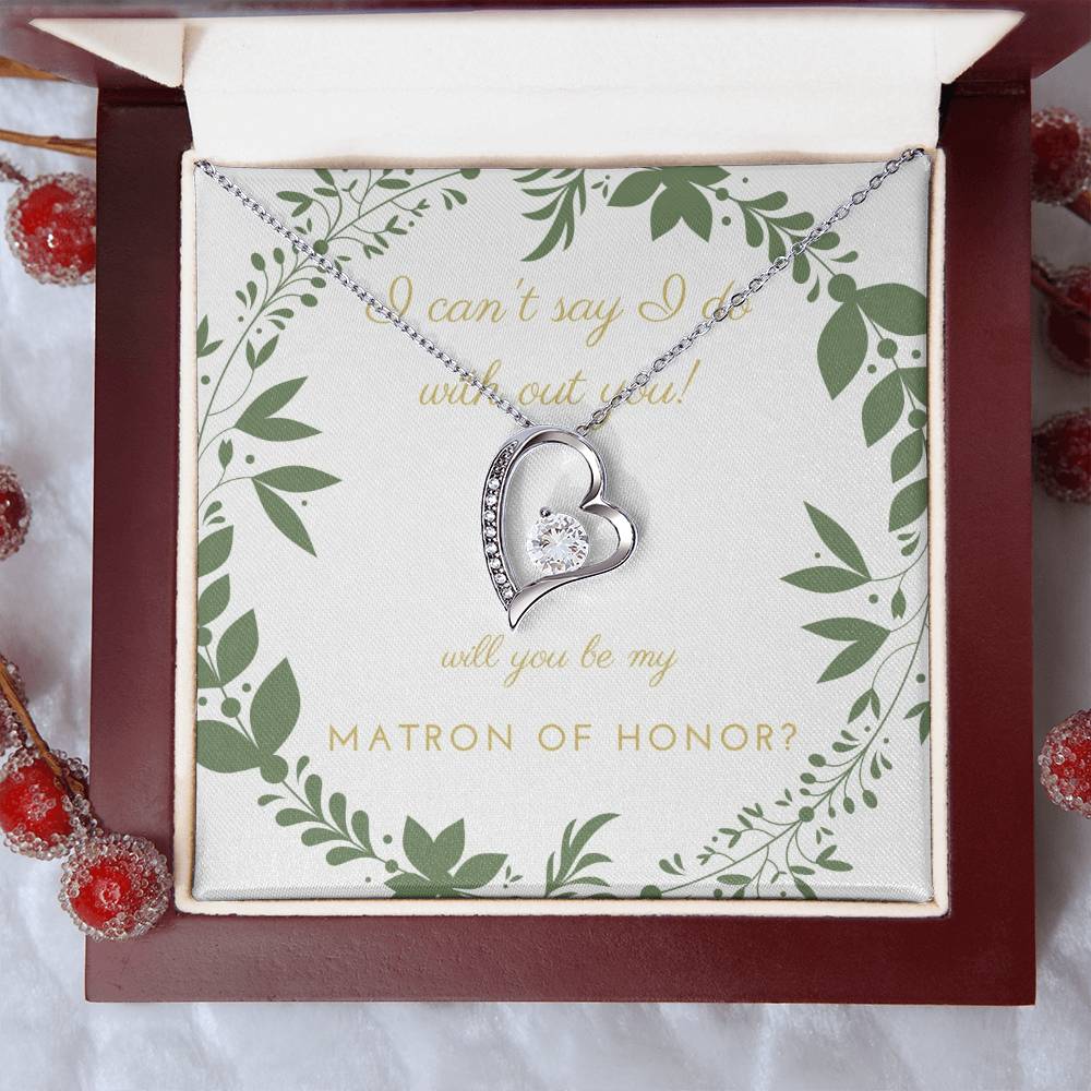 Matron Of Honor Wedding Matron Of Honor Gift From Bride To Matron Of Honor Forever Love Necklace