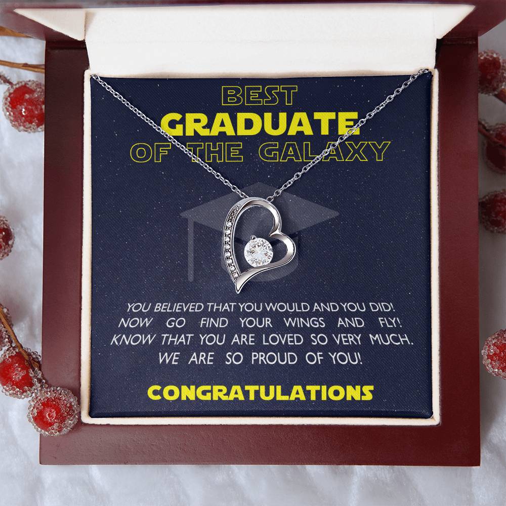 Best Graduate Of The Galaxy Congratulations Graduate On Your Degree Hotter By One Degree Graduation Necklace Phd Graduation Forever Love Necklace