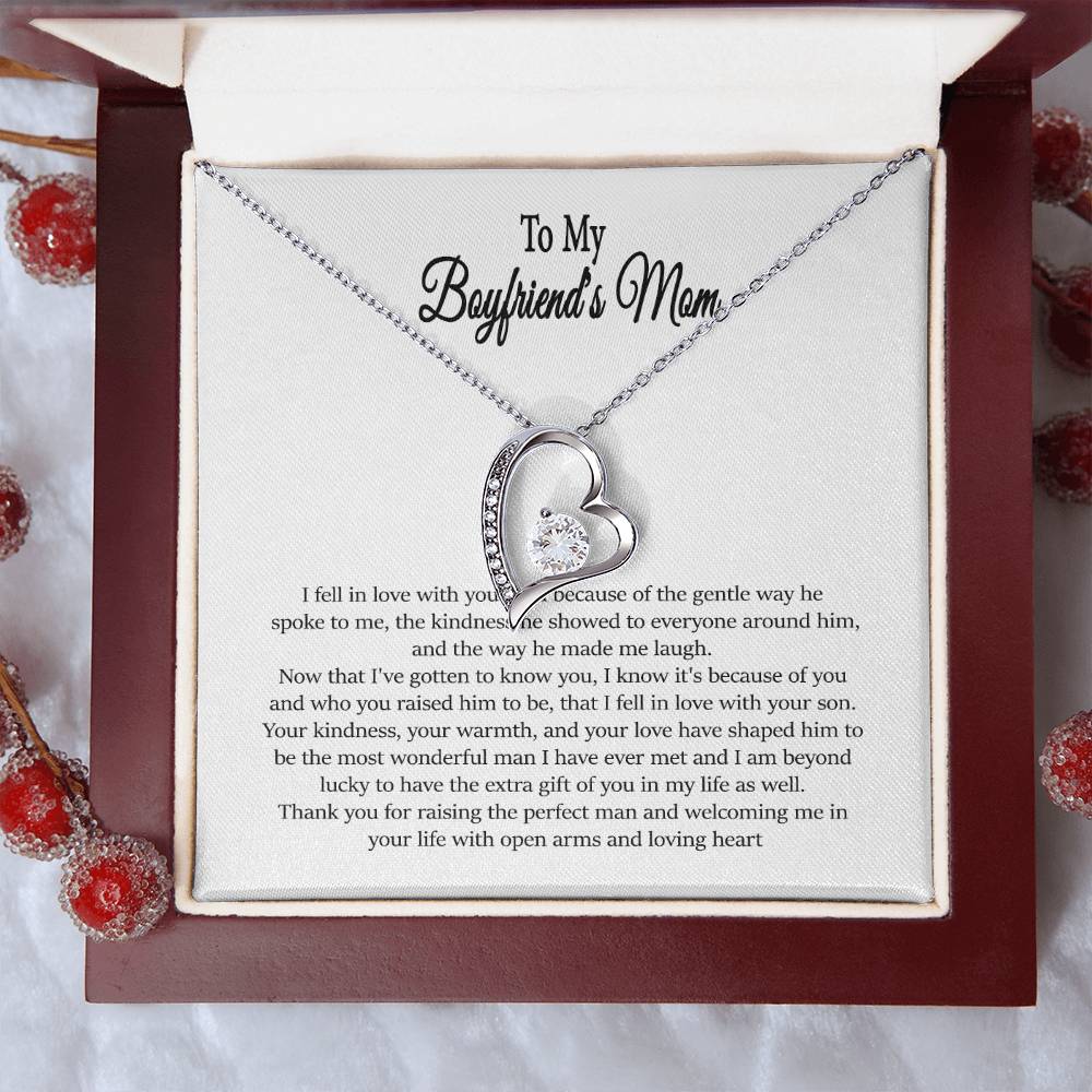 To My Boyfriend's Mom Boyfriend's Mom Gift To My Boyfriends Mom Gift Mother's Day Gift Birthday Gift Thank You Or Just Because Forever Love Necklace