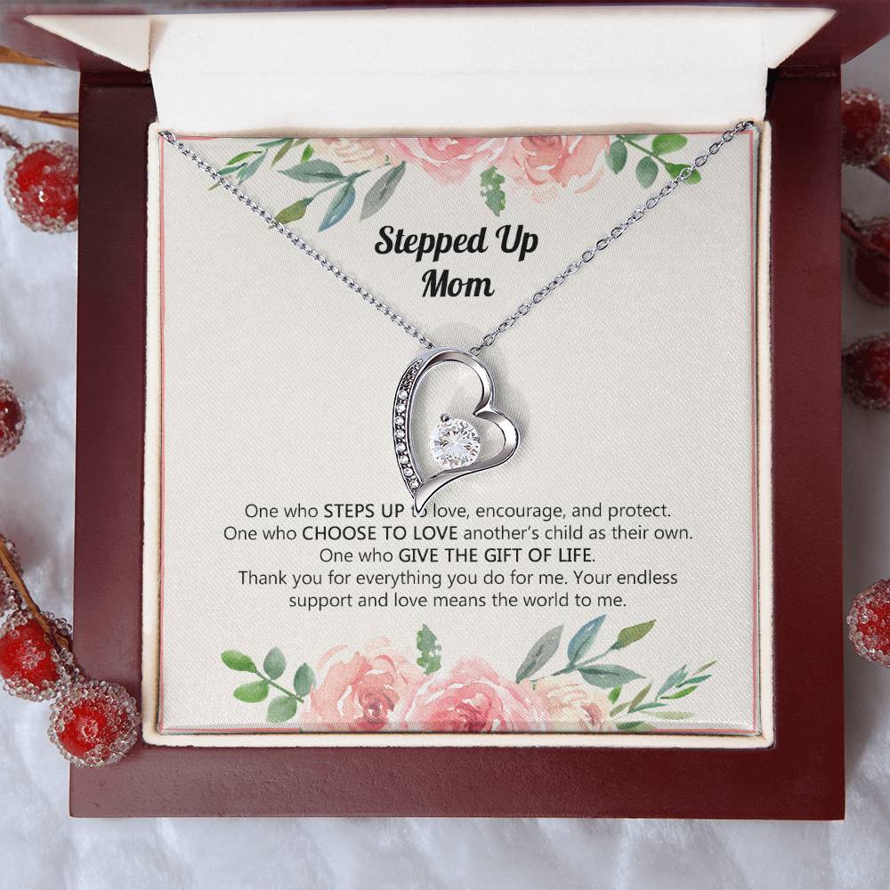Stepped Up Mom Gift Special Message Card Custom Step Mom Necklace Gift Ss123 1 Forever Love Necklace