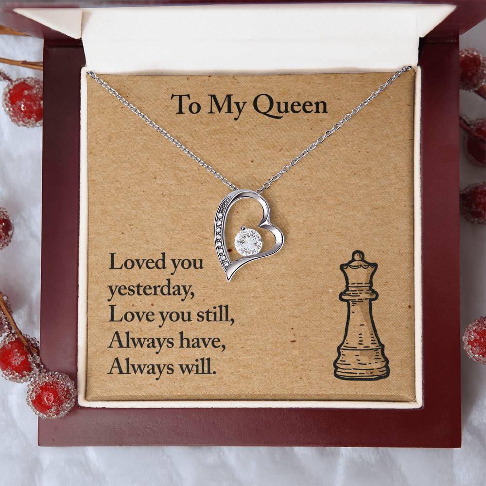 To My Queen ♛ Necklace - Customize Gift For Chess ♟ Lover ❤️ Forever Love Necklace