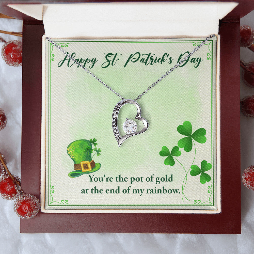 Happy St Patrick's Day You're The Pot Of Gold At The End Of My Rainbow Necklace 1 Forever Love Necklace