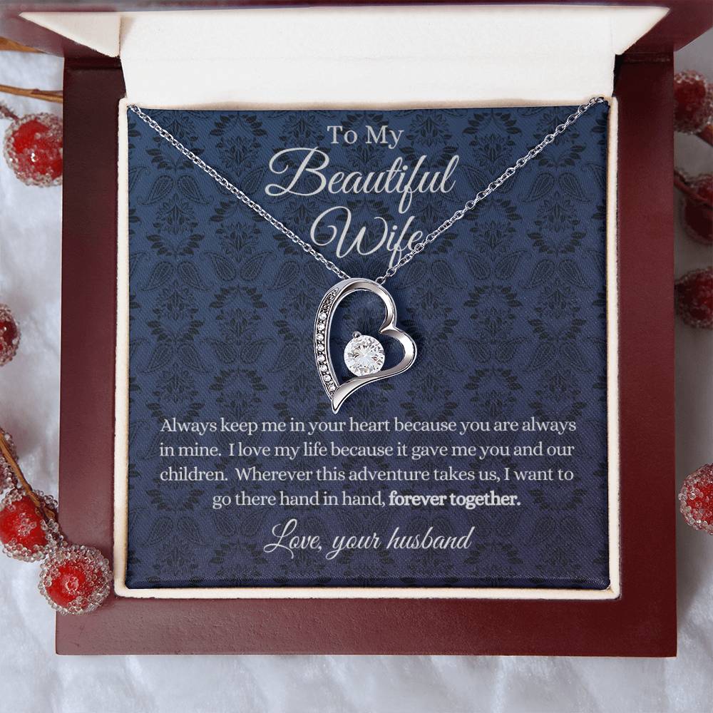 Beautiful Wife Heart Necklace Gift Forever Love Necklace
