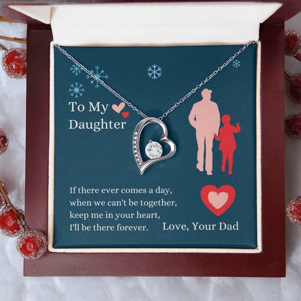 To My Daughter In Your Heart Forever Necklace Forever Love Necklace