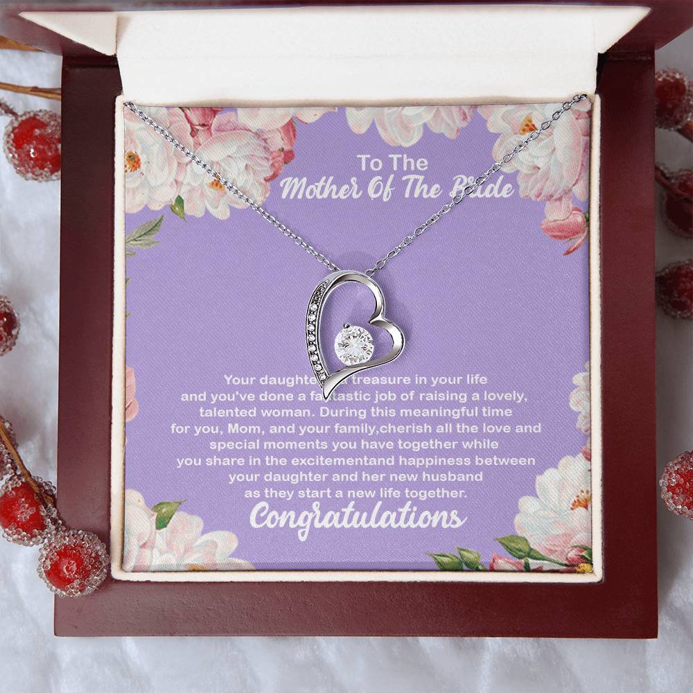 To The Mother Of The Bride Mother Of The Bride Gift From Daughter Mother Of The Bride Necklace Mom Wedding Gift Forever Love Necklace