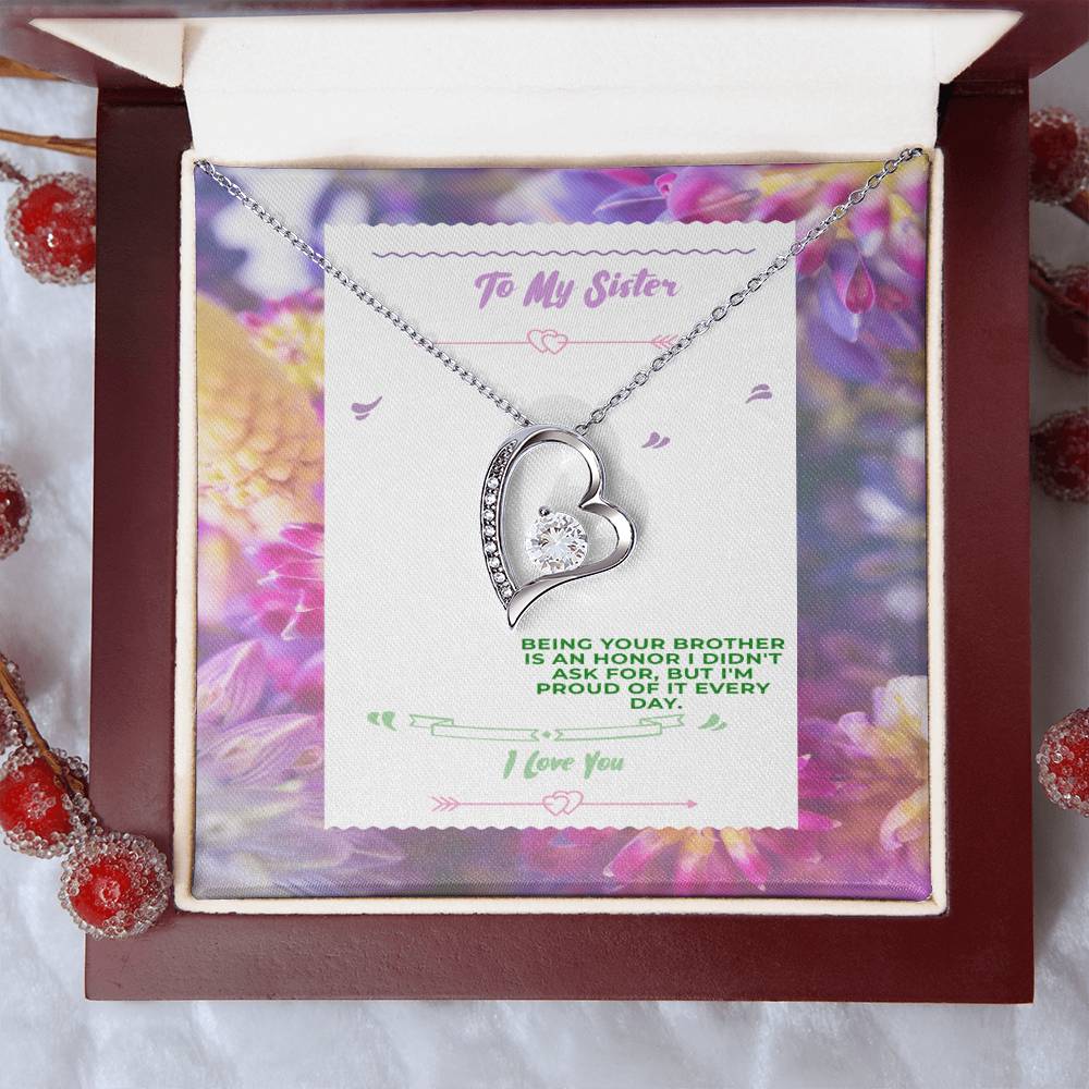 Birthday Gift For Sister Dazzling Polished Heart Pendant Necklace Forever Love Necklace