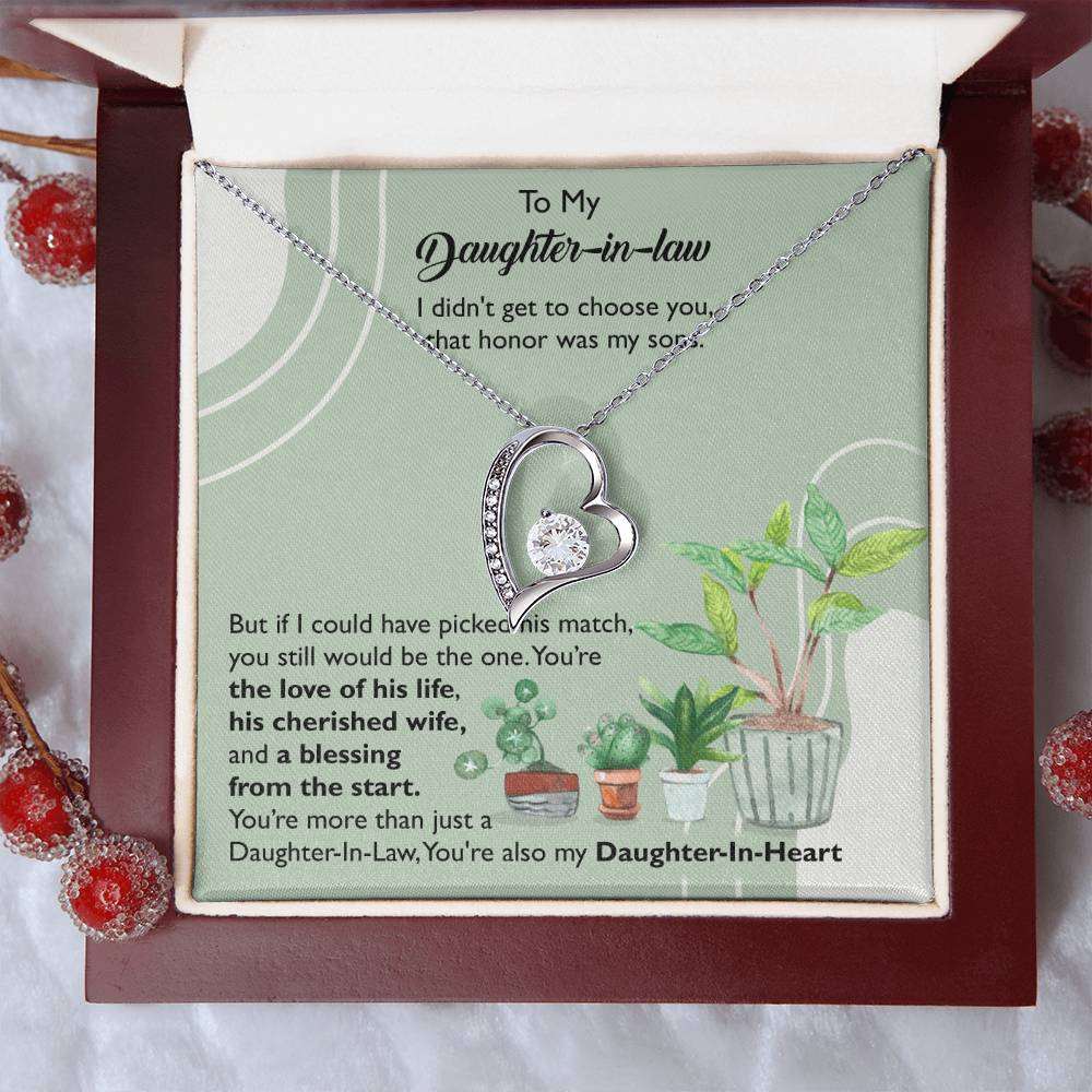 To My Daughter In Law Daughter In Heart Forever Love Necklace