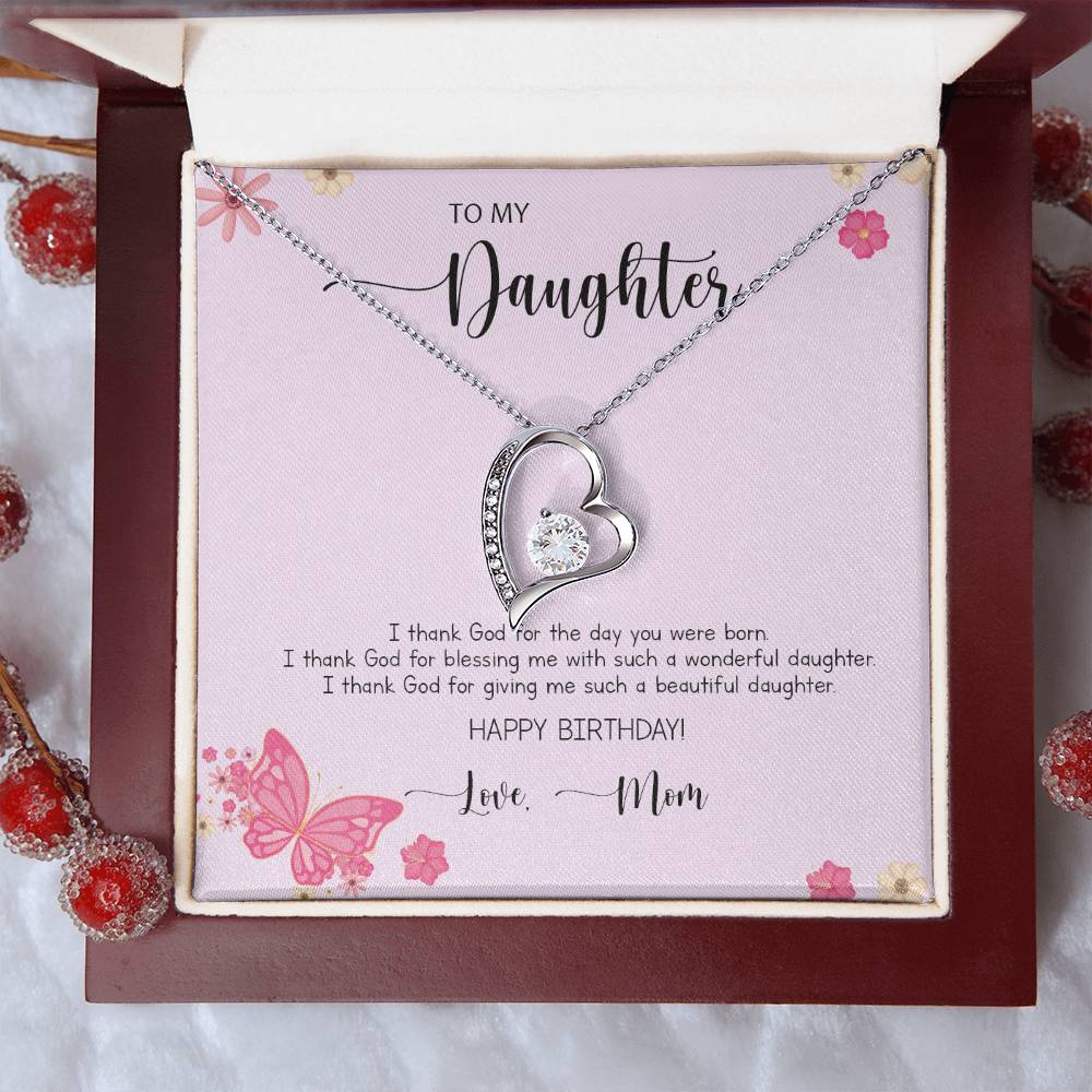 Dear Daughter Necklace - Daughter Mother's Day Gift - To My Daughter Necklace From Mom Dad - Grown Up Daughter Gift From Mom 1 Forever Love Necklace