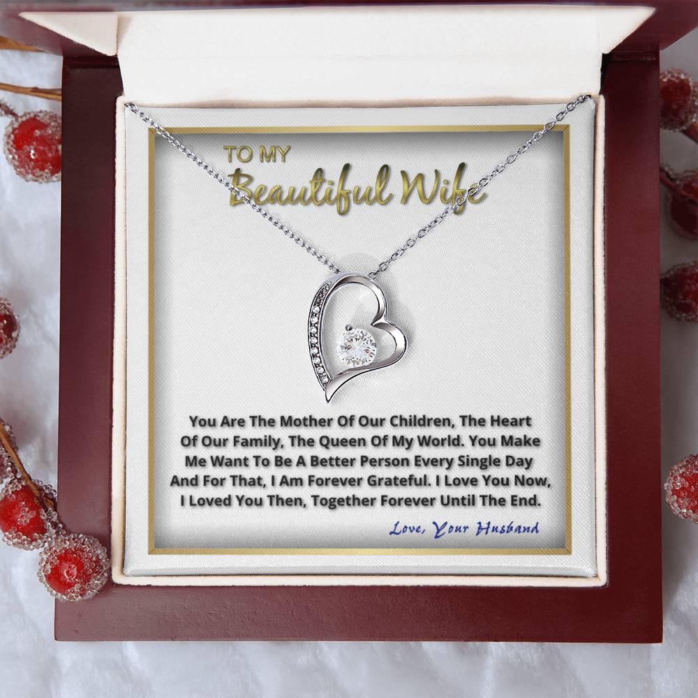 To My Beautiful Wife On Our Anniversary Her Birthday For Mothers Day Forever Love Necklace