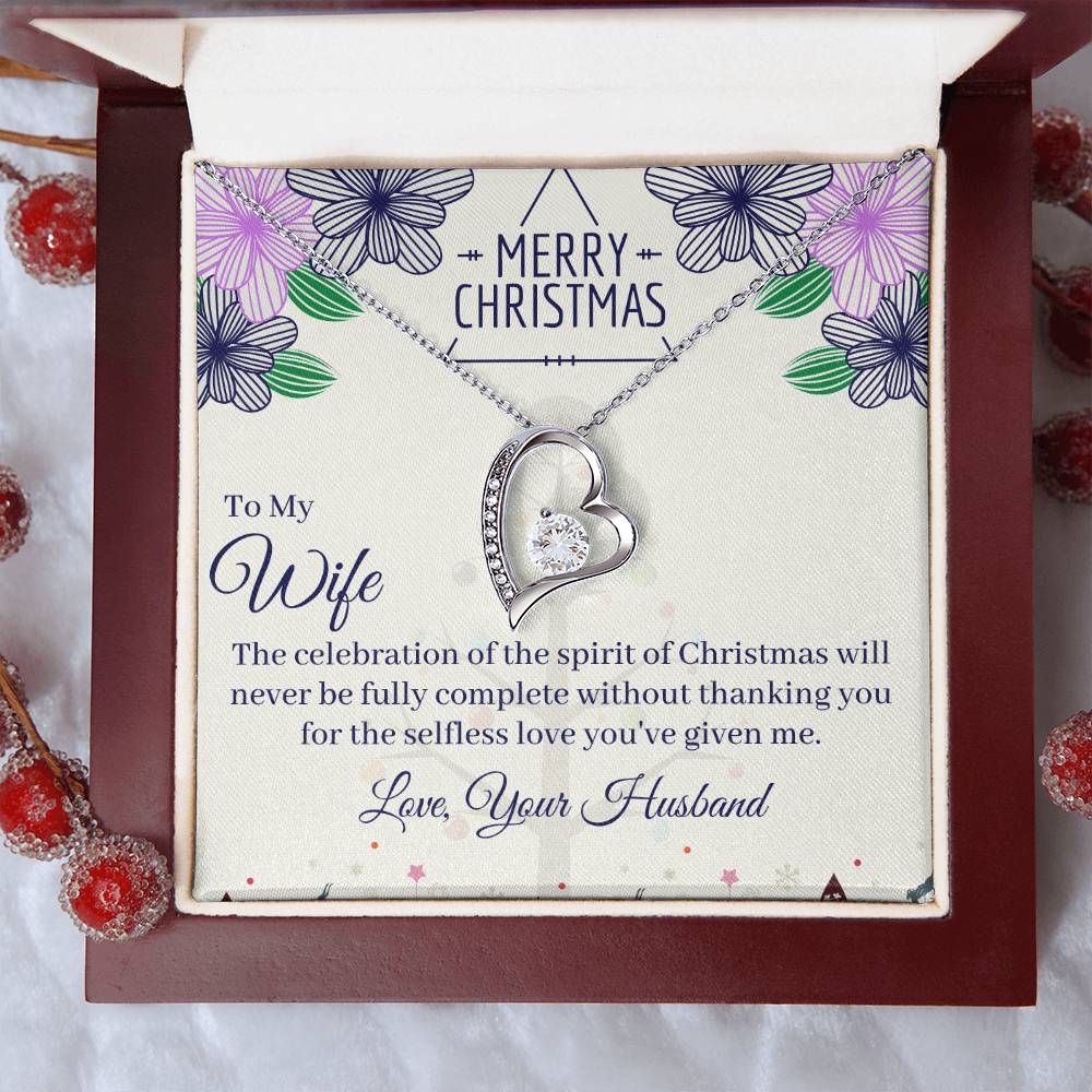 Merry Christmas To My Wife Love Forever Best Necklace For Beautiful Wife 1 Forever Love Necklace