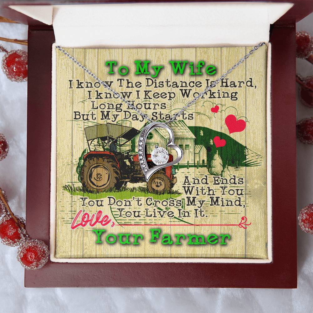 I Love My Farmer Farmer's Daughter Farmer's Wife Farmer's Wife Beauty Necklace Sweetest Hearts 1 Forever Love Necklace