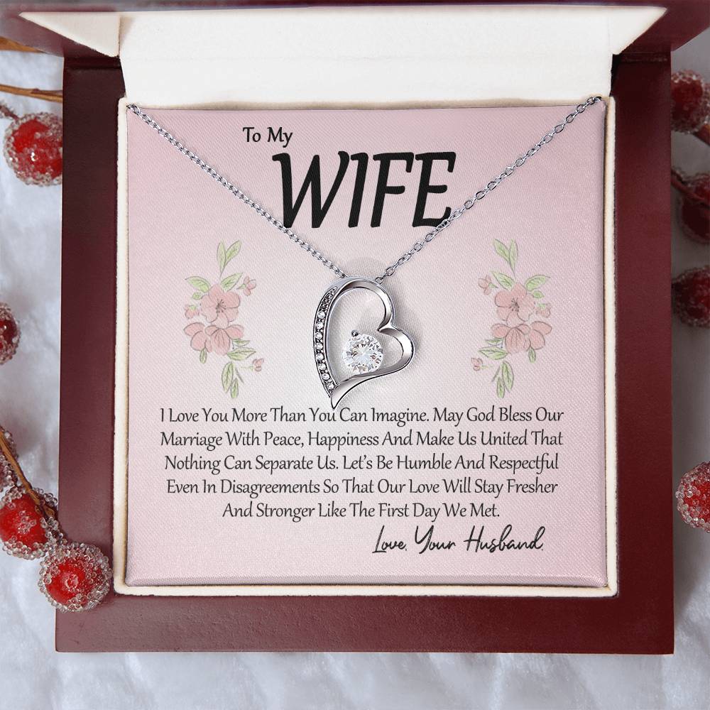 To My Wife I Love You More Forever Love Necklace