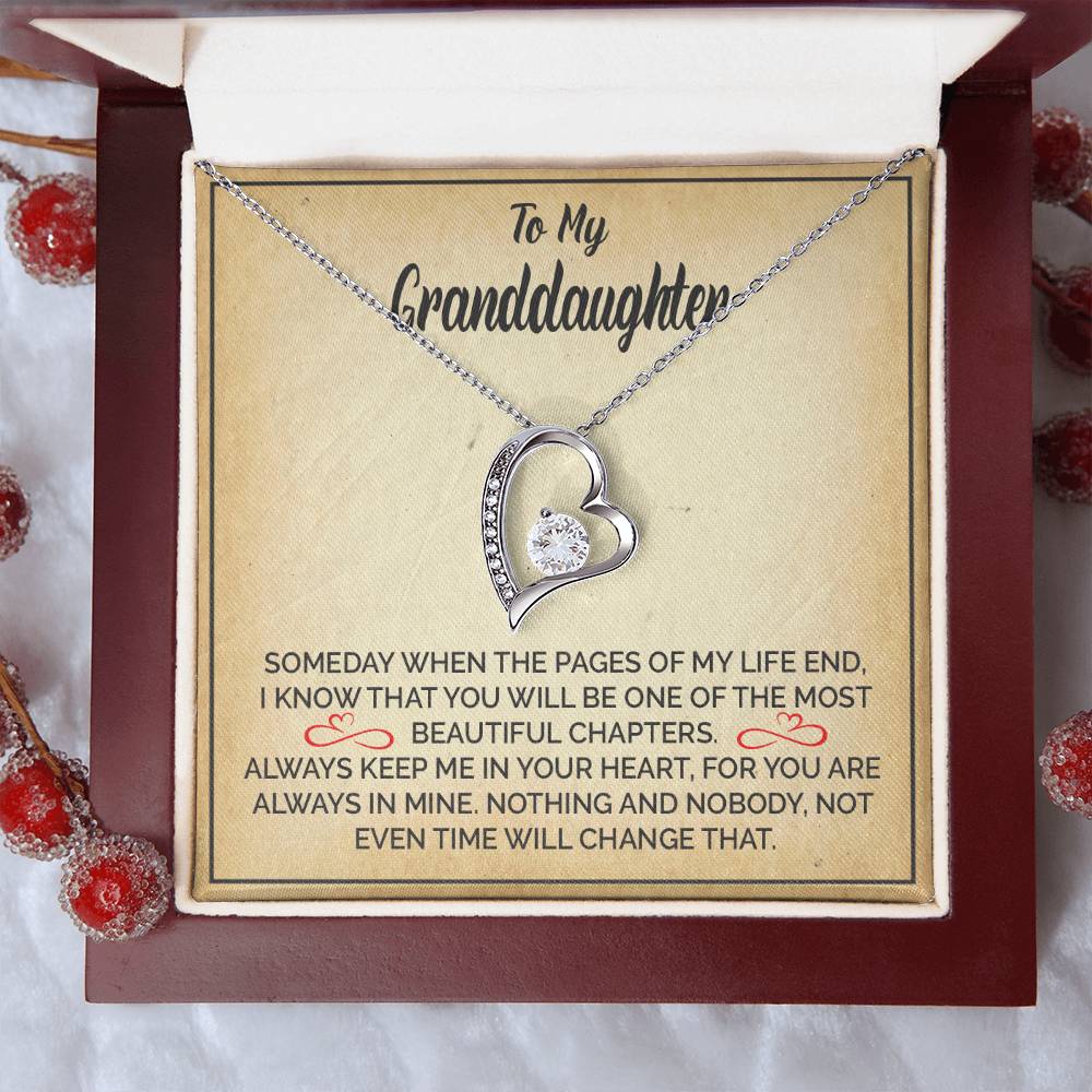 To My Granddaughter - I Will Always Be There For You Grandpa - Granddaughter Necklace Granddaughter 1 Forever Love Necklace