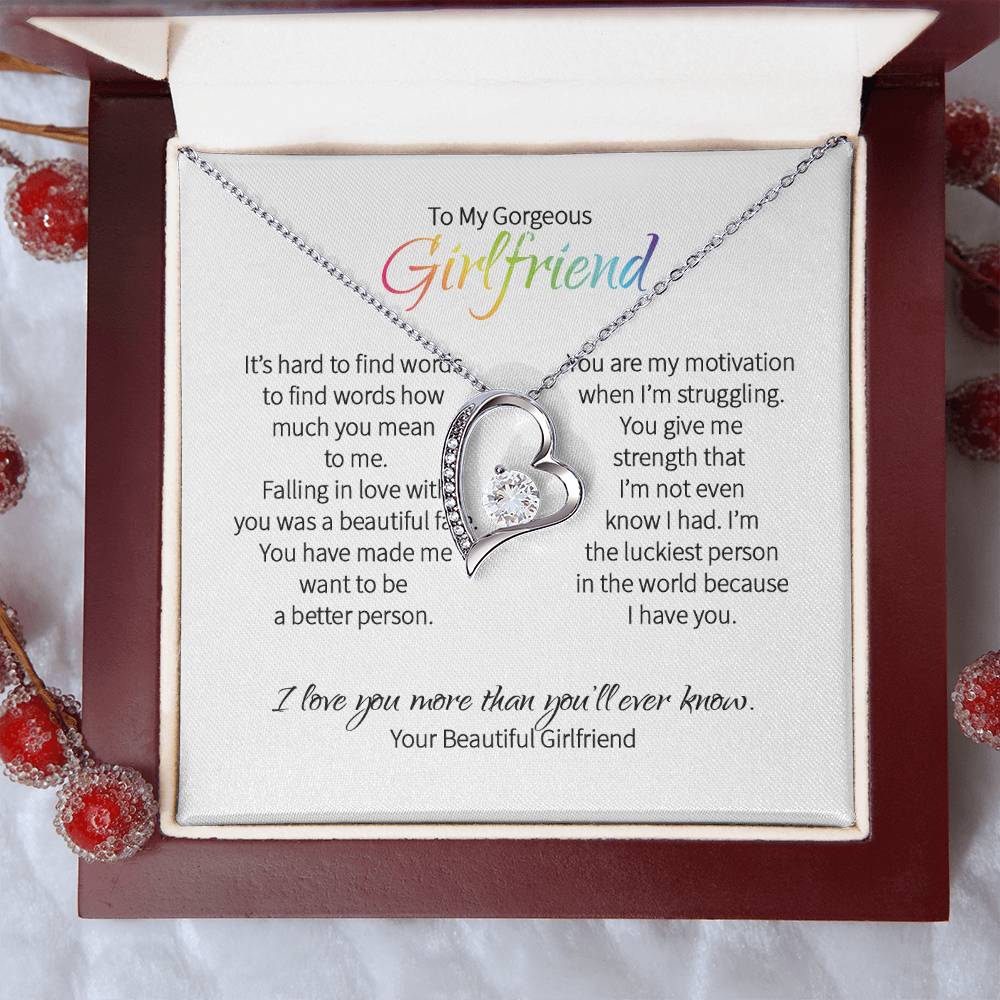 Lgbtq Heart Necklace For Girlfriend - Love You More Than You'll Ever Know Forever Love Necklace
