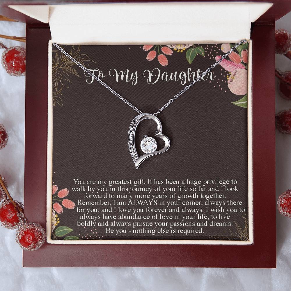 Daughter Gift From Mom To Daughter Forever Love Necklace For Daughter Customize Gift For Daughter From Mom From Dad To Daughter Forever Love Necklace