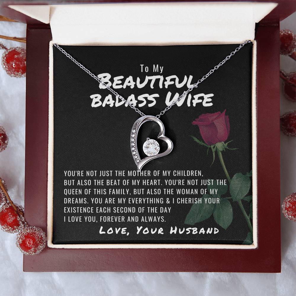 To My Beautiful Badass Wife Necklace Forever Love Necklace