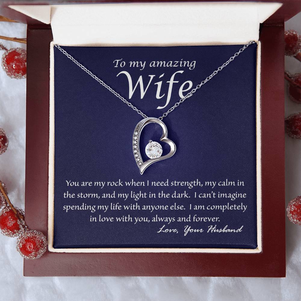 Almost Gone! Wife You Are My Rock Heart Necklace Forever Love Necklace