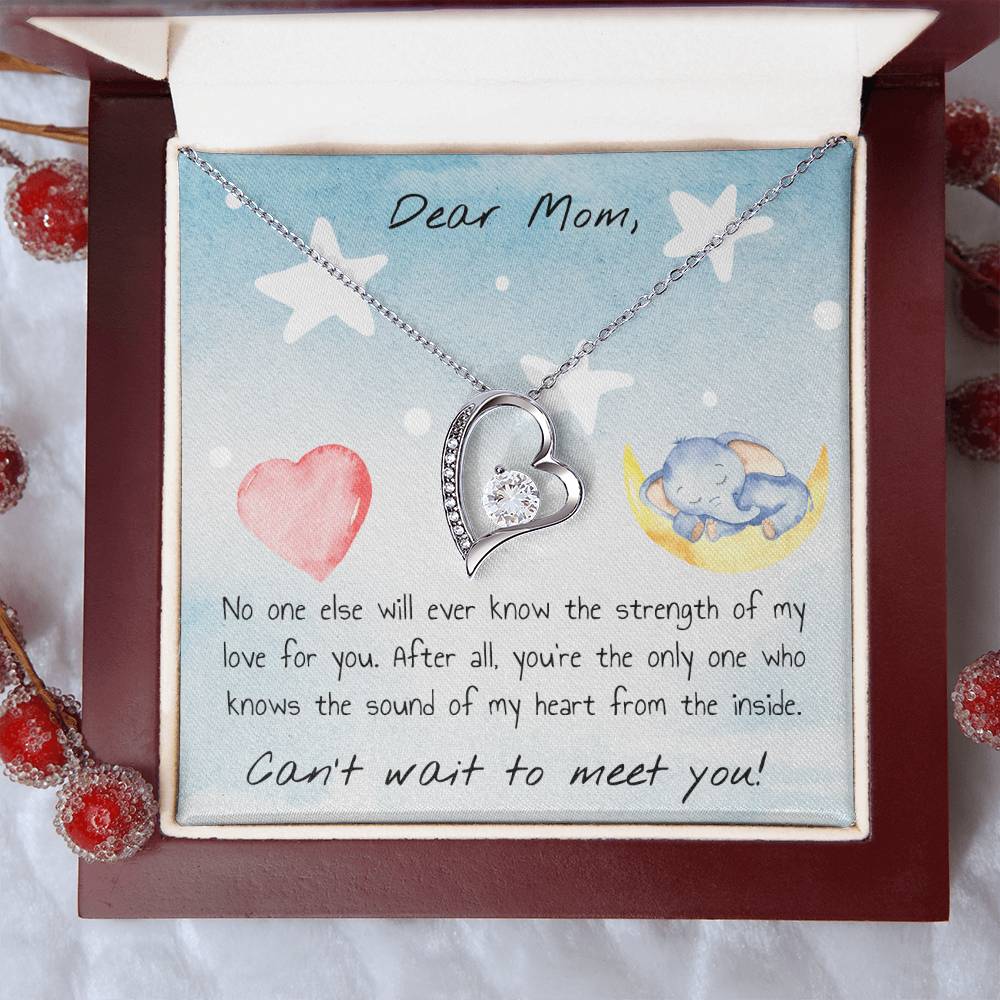 Dear Mom Can't Wait To Meet You! Forever Love Necklace