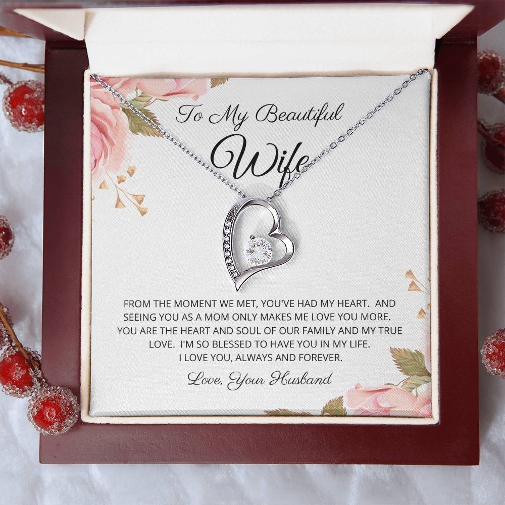 To My Beautiful Wife Necklace Forever Love Necklace