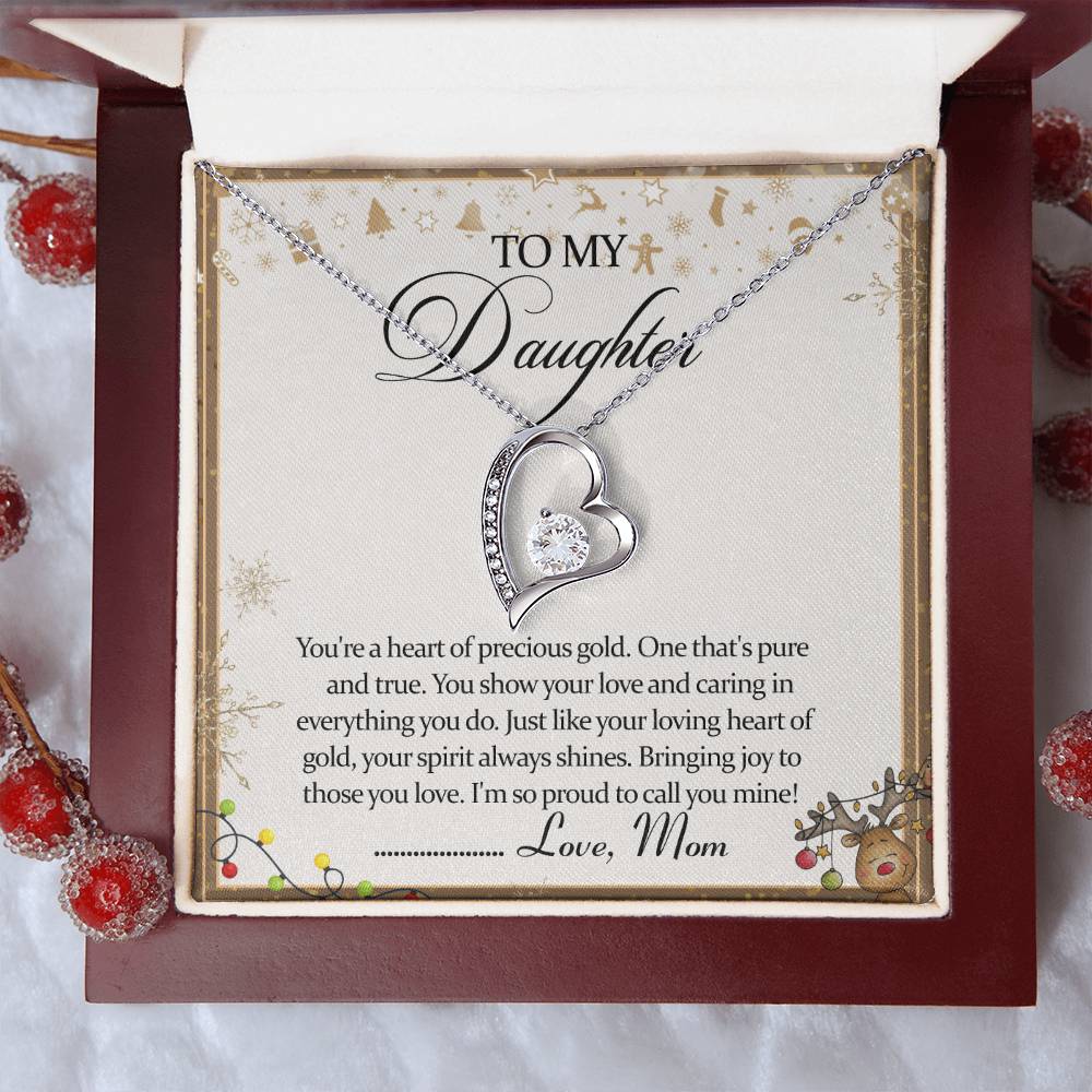 To My Daughter Forever Love Necklace - Daughter Mother's Day Gift - To My Daughter Necklace From Mom Dad Forever Love Necklace