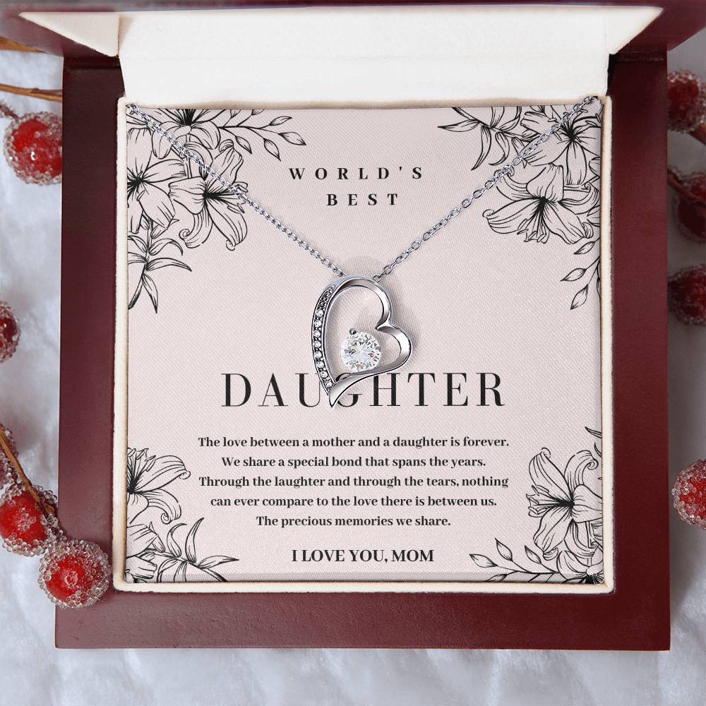 Daughter Gift World's Best Daughter Necklace Forever Love Necklace