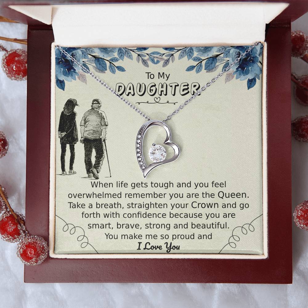 To My Daughter Birthday Gift Daughter Pride Gift Daughter From Mom Or Dad Forever Love Necklace