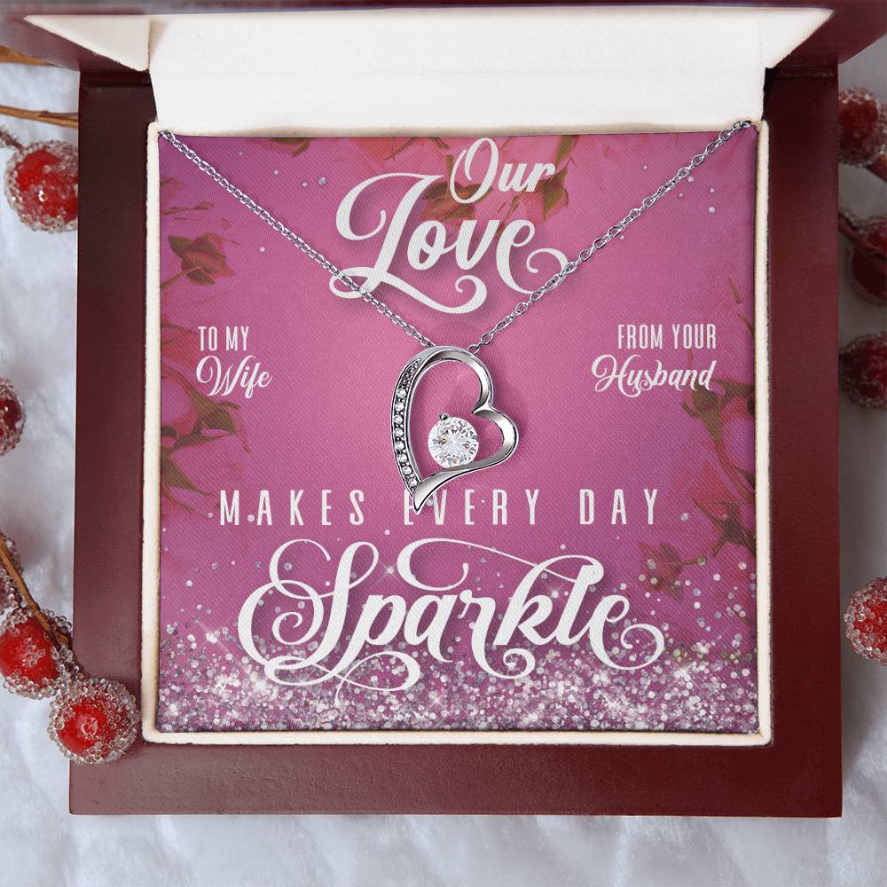 Every Day Sparkle Forever Love Necklace To Wife Forever Love Necklace