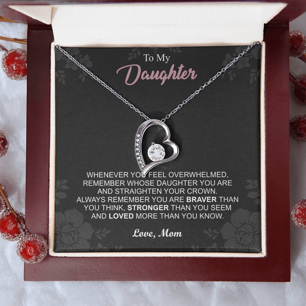 To My Daughter Necklace - Daughter Mother's Day Gift - To My Daughter Necklace From Mom Dad - Grown Up Daughter Gift From Mom Forever Love Necklace