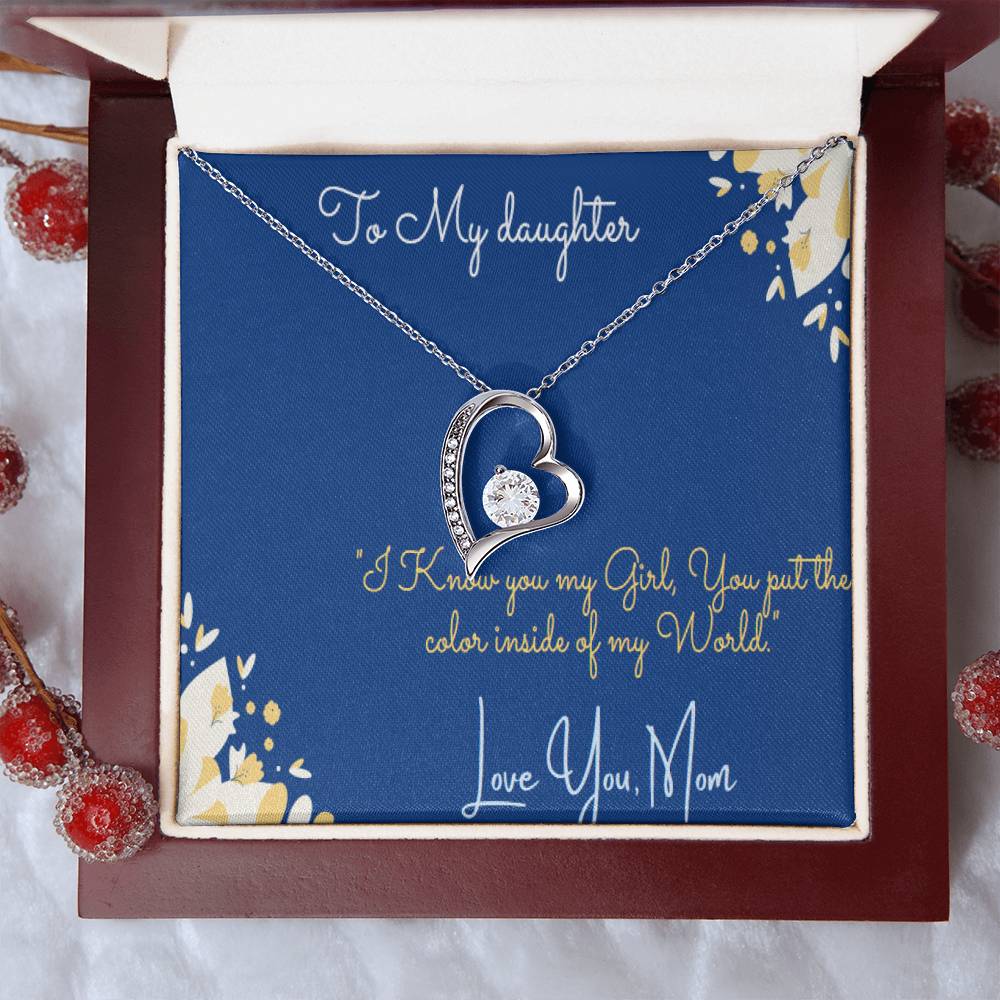To My Daughter Necklace Gift Daughter Birthday Gift From Mom Christmas Gift Gift For Daughter From Mom Anniversary Forever Love Necklace