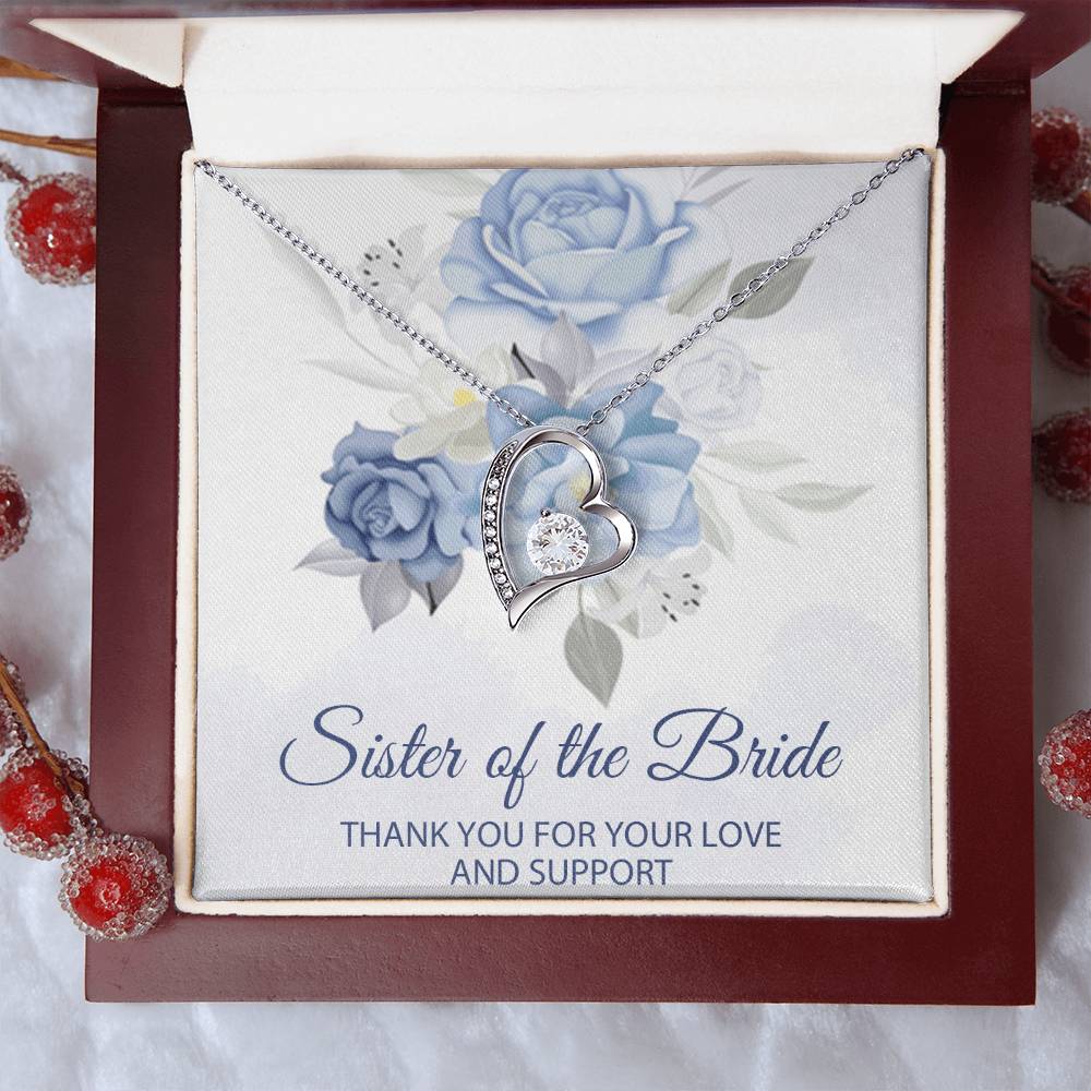 Sister Of The Bride Jewelry Boxsister Of The Bride Forever Love Necklace Sister In Law Wedding Day Gift Sister Of The Groom Wedding Forever Love Necklace