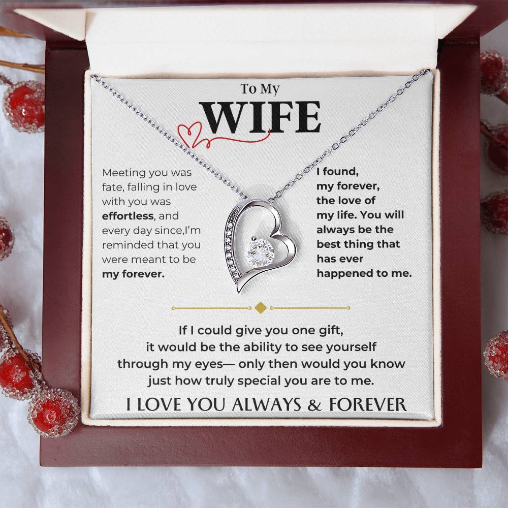To My Beautiful Wife, I Love You Always & Forever - Forever Love Necklace