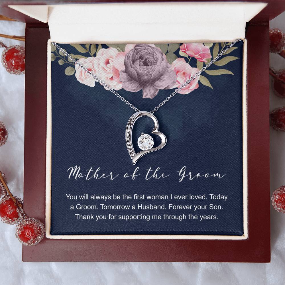 Mother Of The Groom Gift Necklace Wedding Gift Bridal Party Rehearsal Dinner Man Of My Dreams Parent Of Groom Forever Love Necklace