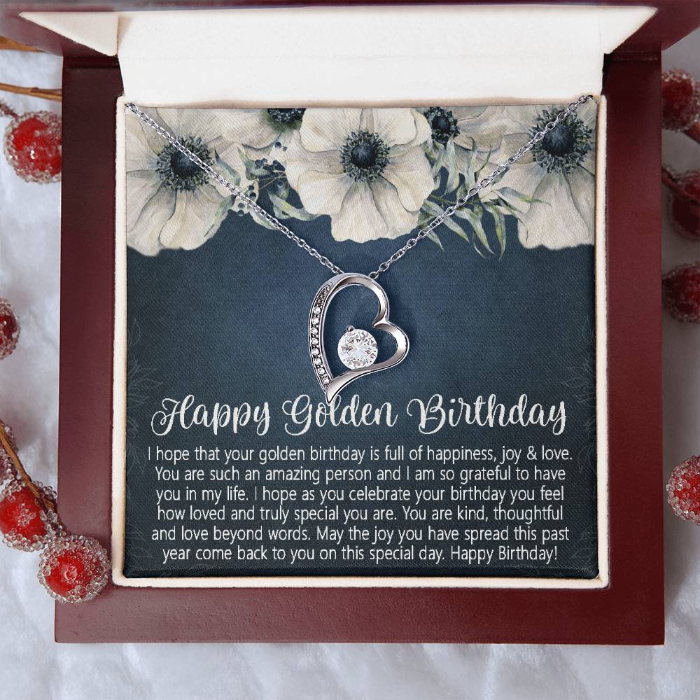 Golden Birthday Gift Customize Necklace Happy Golden Birthday Golden Birthday Jewelry Special Gift For Women Girl 1 Forever Love Necklace