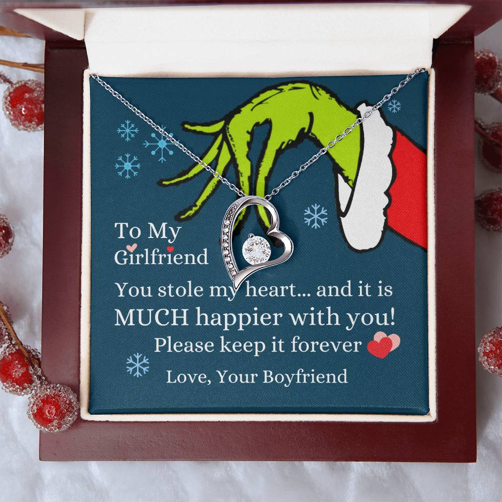 To My Girlfriend You Stole My Heart Necklace Forever Love Necklace