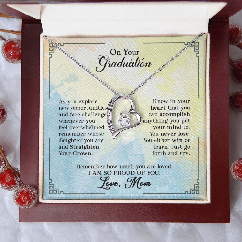 Graduation Gift For Daughter On Your Graduation Straighten Your Crown Gift For Daughter Straighten Your Crown Gift To My Daughter Forever Love Necklace