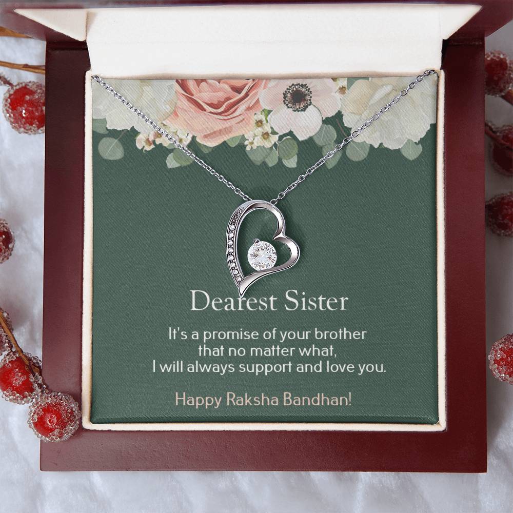 Dearest Sister Happy Raksha Bandhan 925 Sterling Silver Pendant 1 Forever Love Necklace