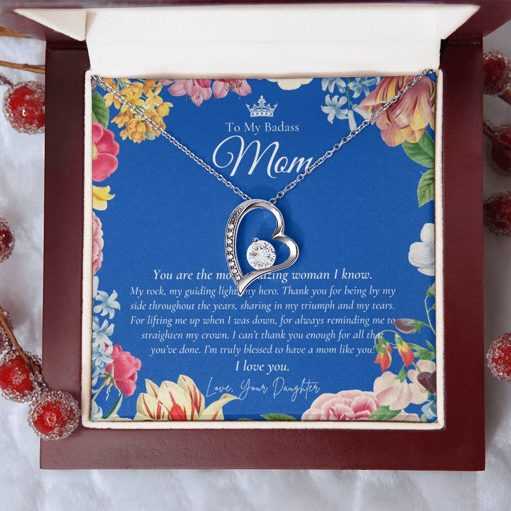 To My Badass Mom Necklace Badass Mom Gift Mother’s Day Gift Birthday Gift Gift From Daughter On Wedding Day 2 1 Forever Love Necklace