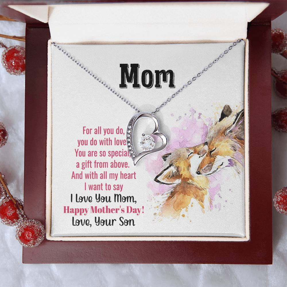 To My Mom Forever Love Necklace Mother Necklace Gift For Mother Xmas Christmas Customize Gift To My Mom 2 Forever Love Necklace
